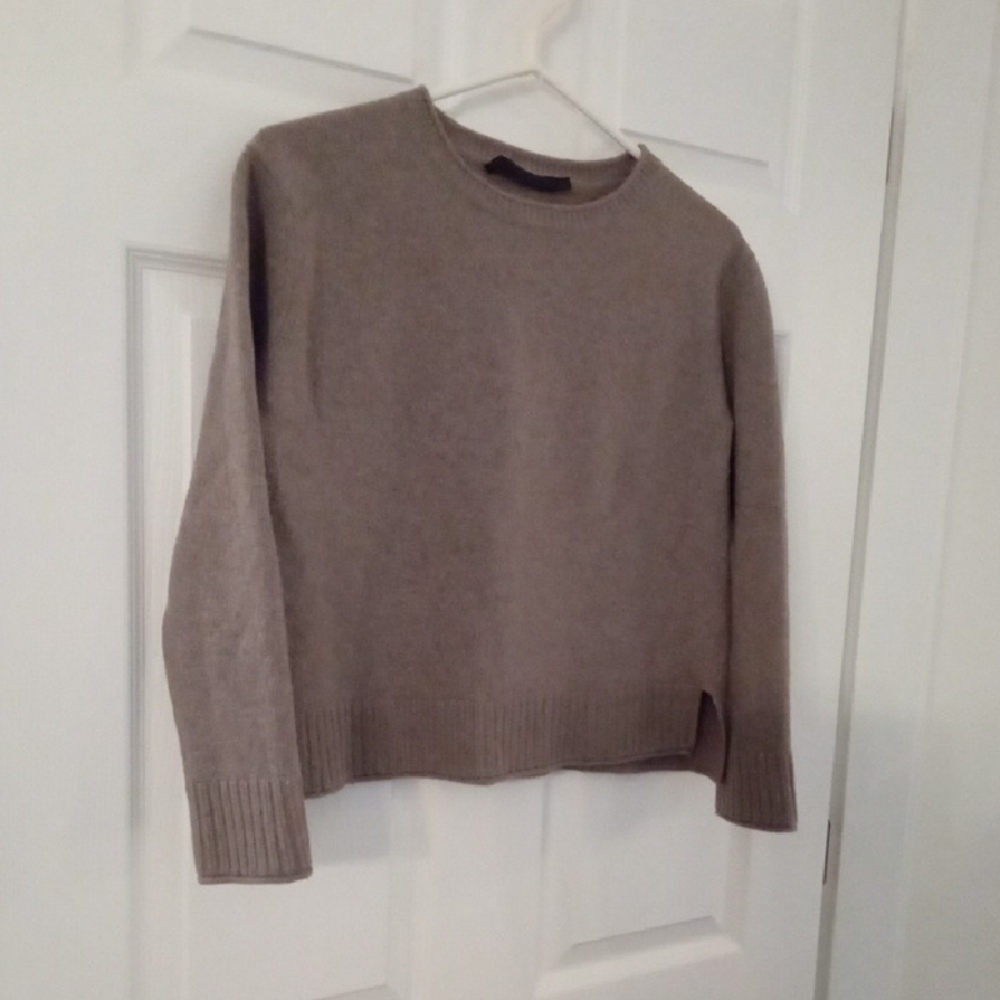 Jenni Kayne Neutral Taupe Crewneck Sweater